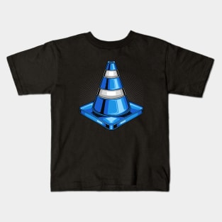 Blue Traffic Cone Kids T-Shirt